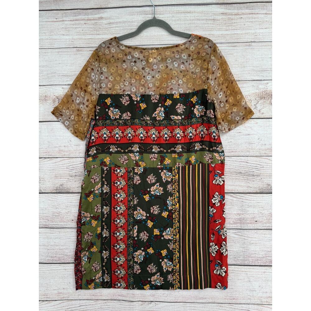 Tiny Anthropologie BOHO Mixed Print Mini Dress Wo… - image 2